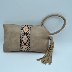 Cute Braided Ring Tassel Handle Wristlet